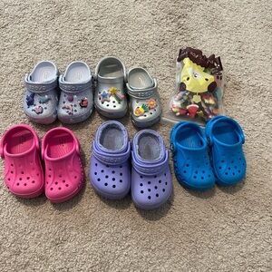 CROCS Kids Colorful Sandals Set - Pink, Silver, Purple, Blue